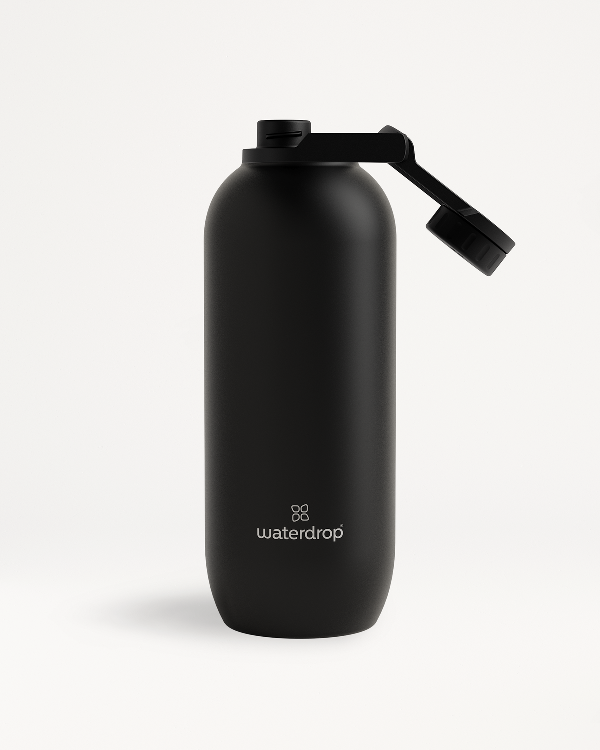 All-Purpose Thermo · Swing Lid, schwarze vakuumisolierte Flasche.