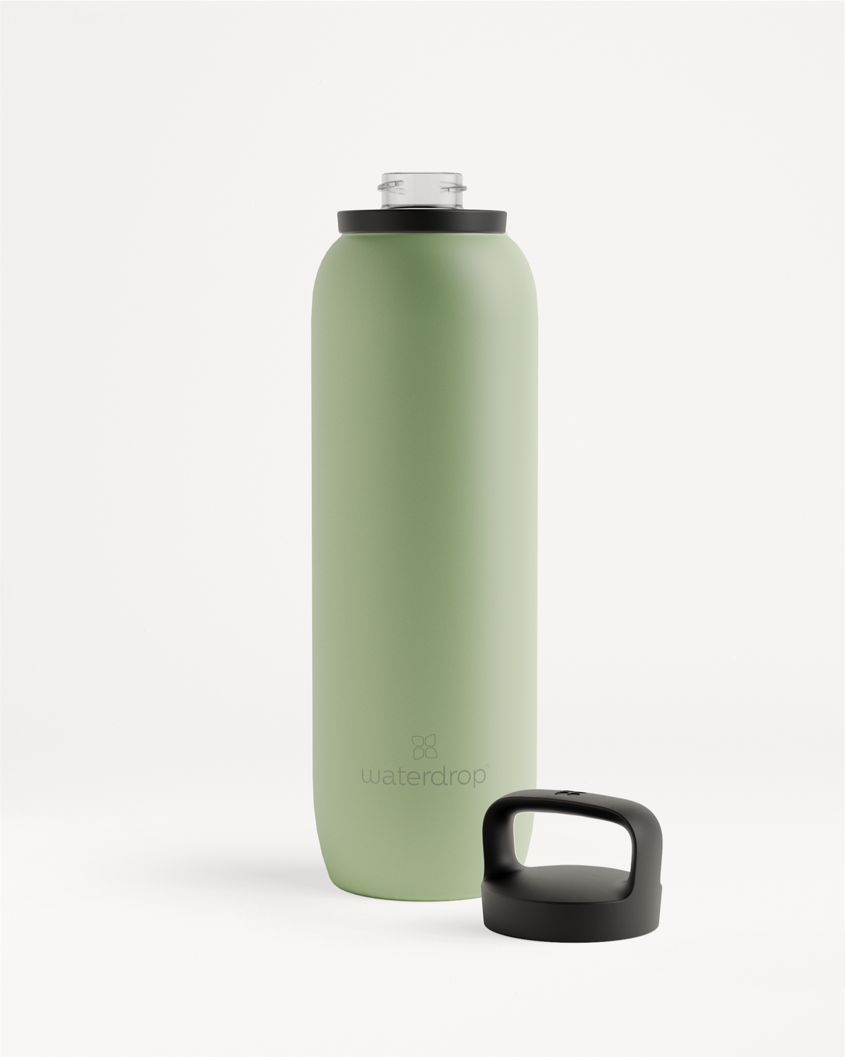 All-Purpose Thermo · Spout Lid Wasserflasche aus Edelstahl, nahansicht.