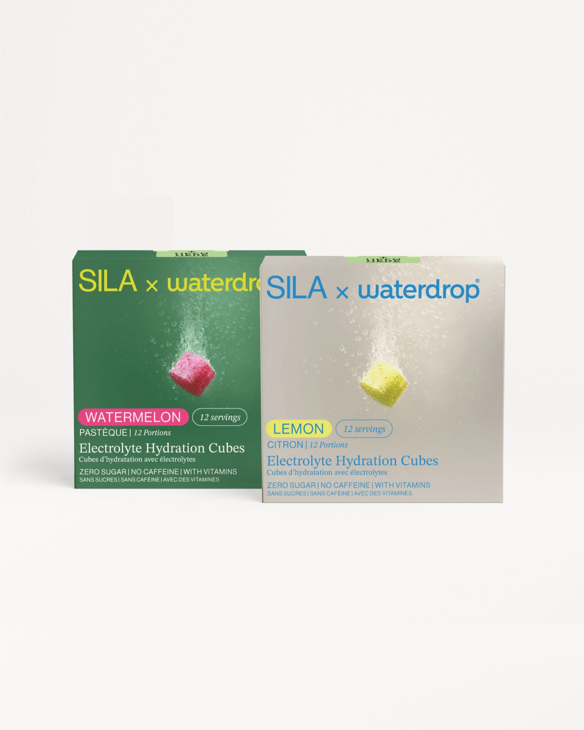 SILA Hydration Set: Wassermelone und Zitrone Elektrolyt-Würfel.