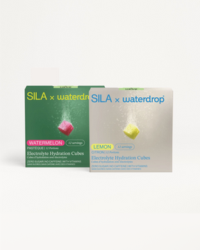 SILA Hydration Set: Wassermelone und Zitrone Elektrolyt-Würfel.