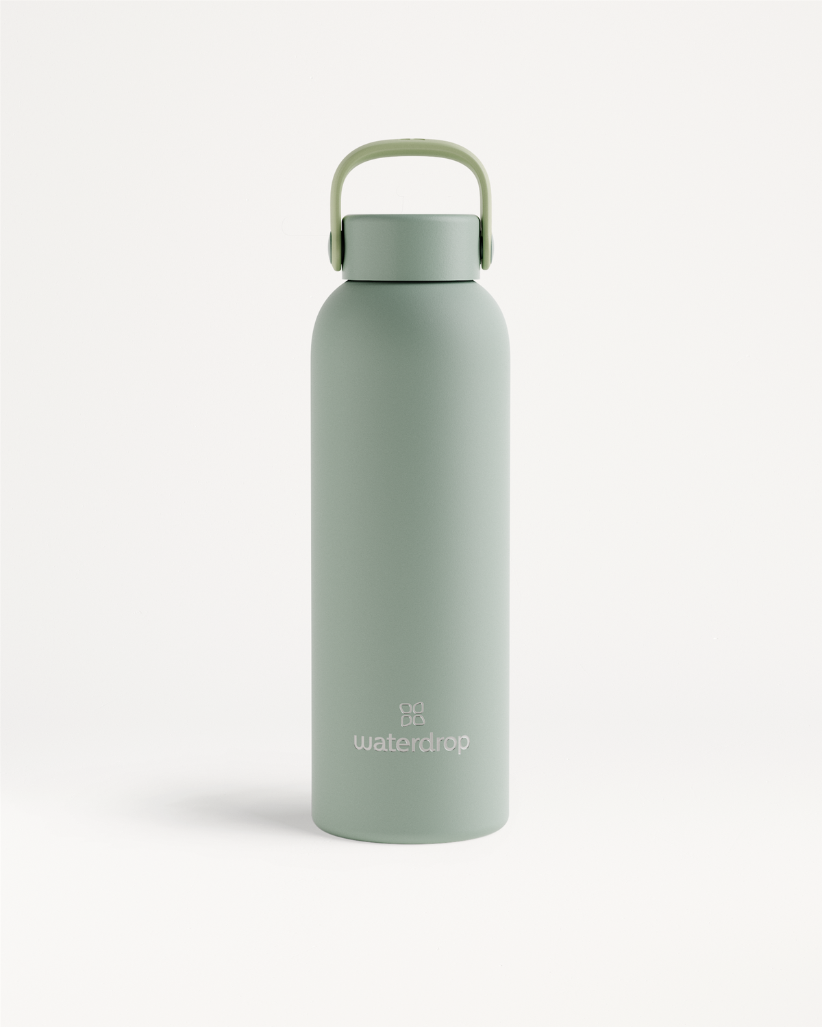 Thermo Steel Bottle · Carry Cap, matte, mit waterdrop-Logo.