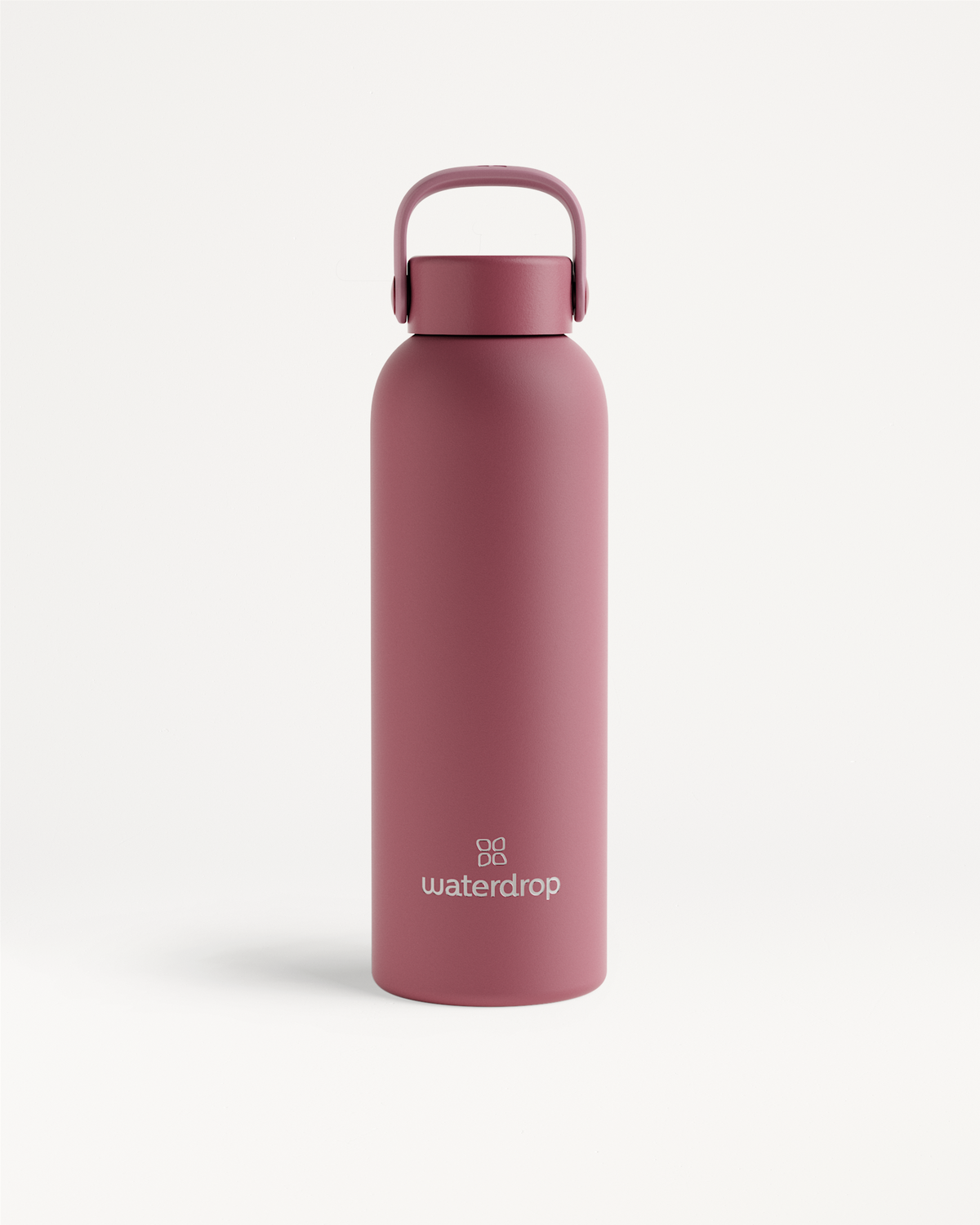 Thermo Steel Bottle · Carry Cap in staubigem Rosé.