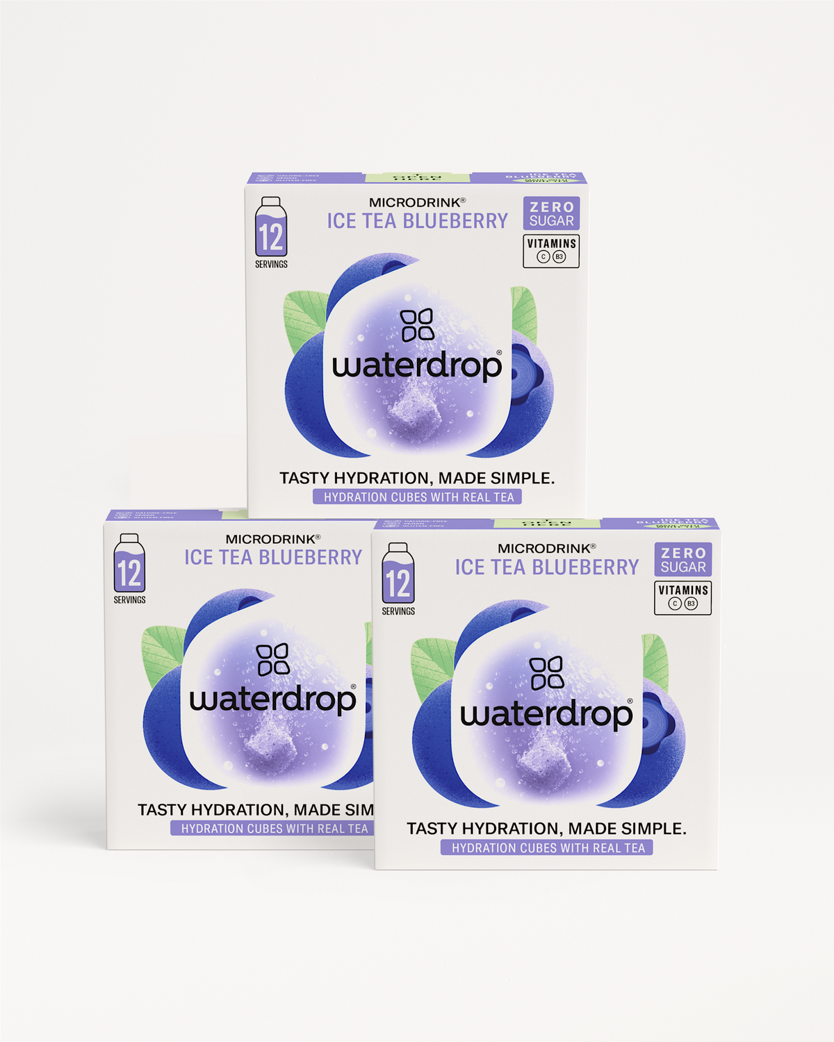 EISTEE Set 2+1: Hydration Cubes, Heidelbeer-Geschmack, 12 Portionen.