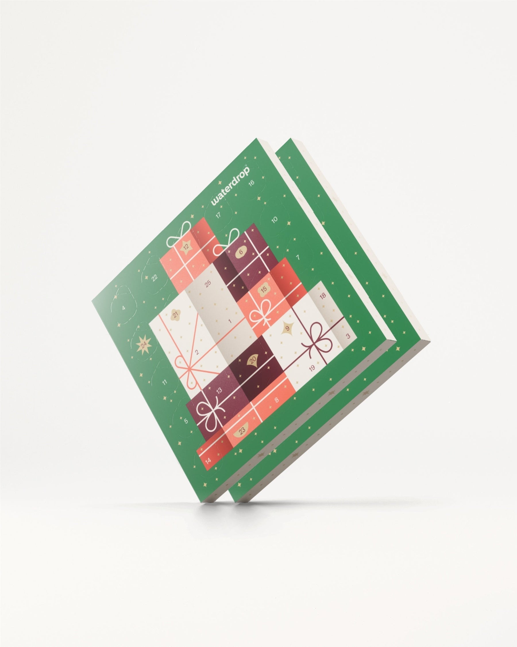 Adventskalender Small Twin Pack mit 25 fruchtigen Wasserwürfeln.