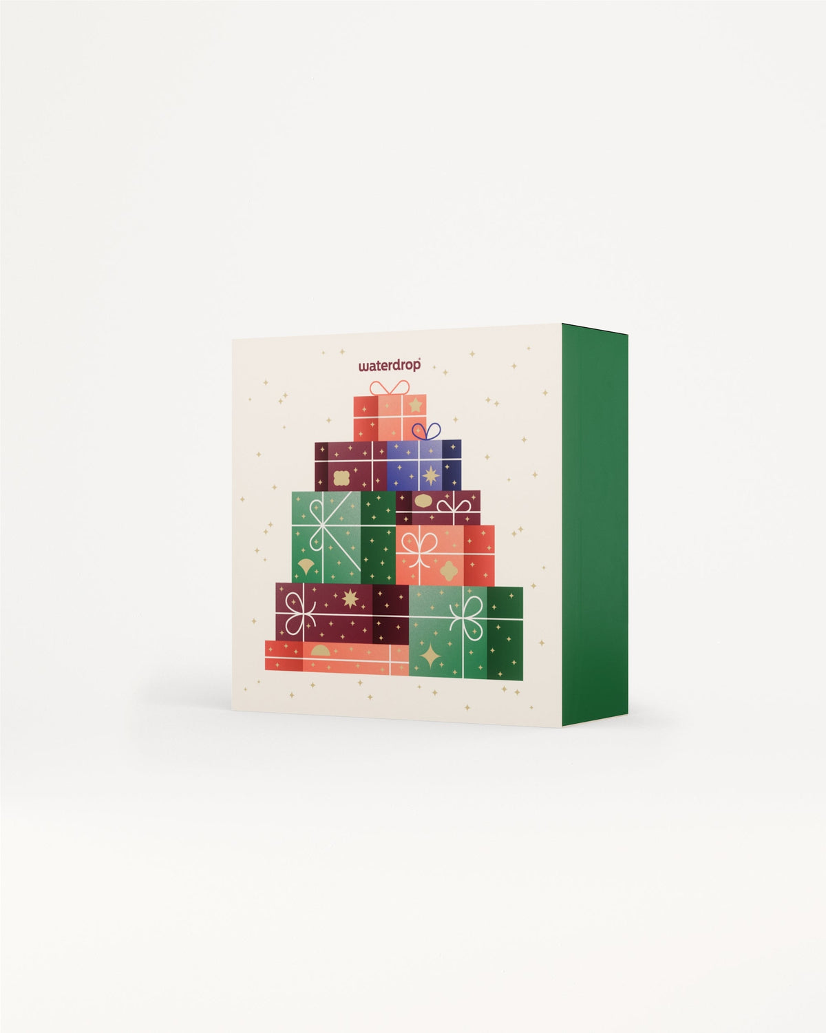 Adventskalender Large mit festlichen Geschenkillustrationen.