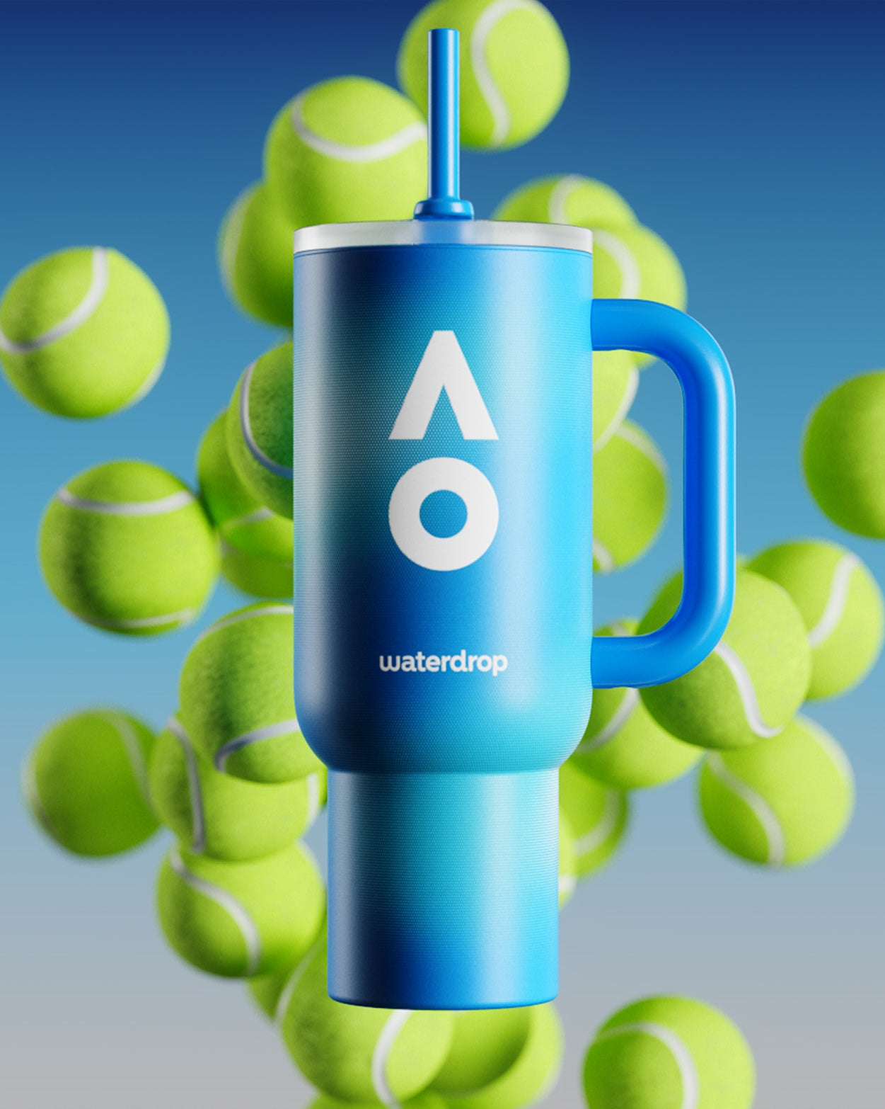 AO26 Explorer Hydration Set mit AO-Print und Tennisbällen.