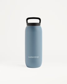 All-Purpose Thermo · Loop Lid Wasserflasche mit schwarzem Griff.