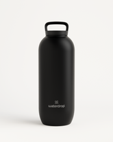 All-Purpose Thermo mit Loop-Deckel, schwarzer Edelstahlflasche mit Griff.