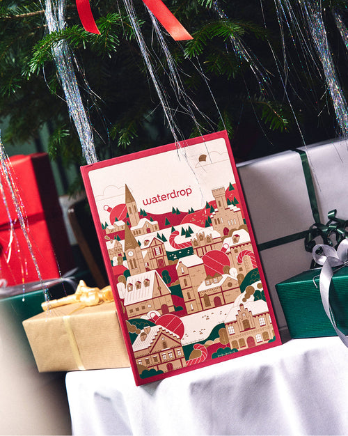 Fruchtiges Fest 4+1 Geschenkset mit adventlichem Design.