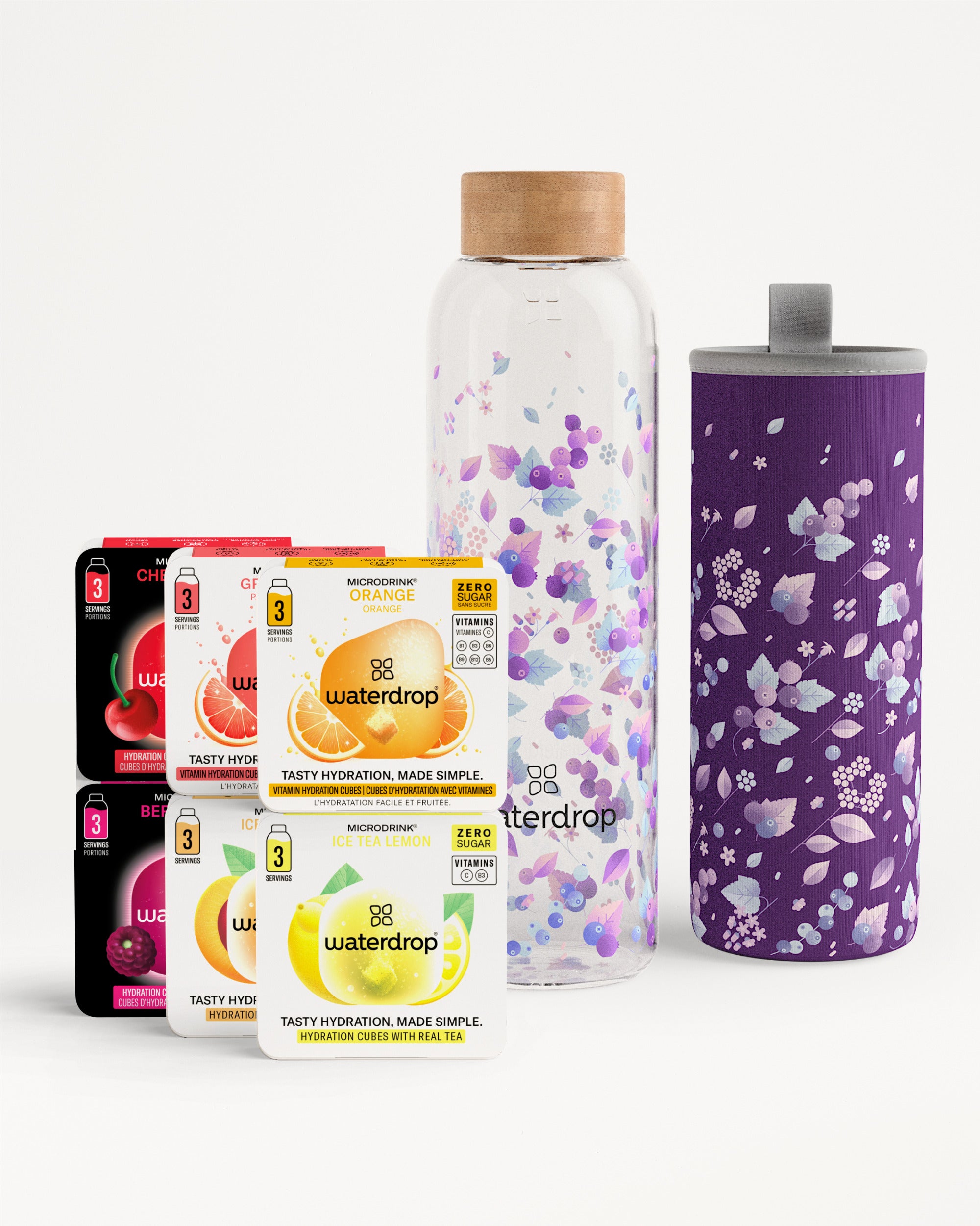 Starter Set Glass 18 Portionen – Ohne Zucker · Flasche aus Borosilikatglas