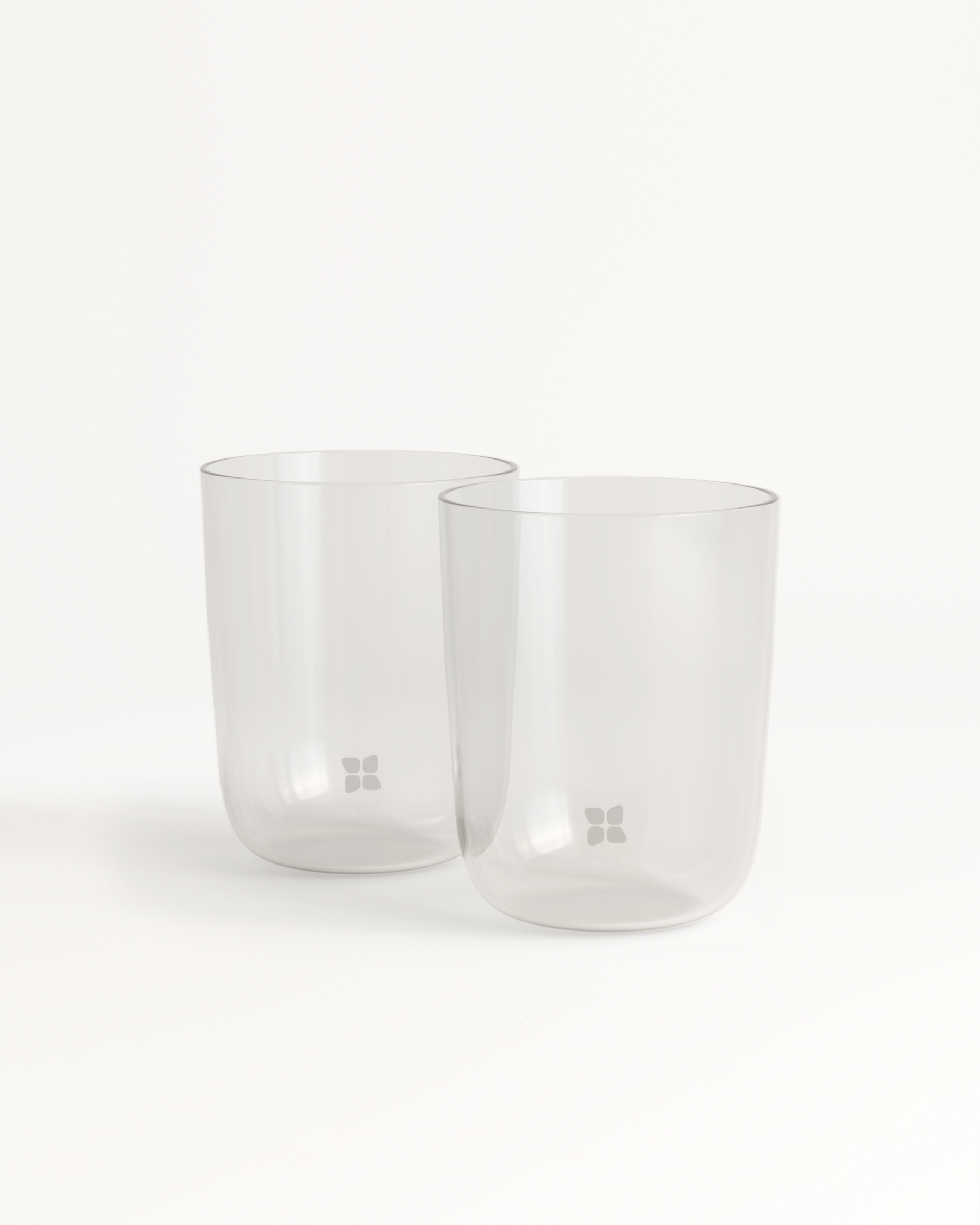 Klare Gläser, stapelbar, 500ml Borosilikatglas, 2er Set.