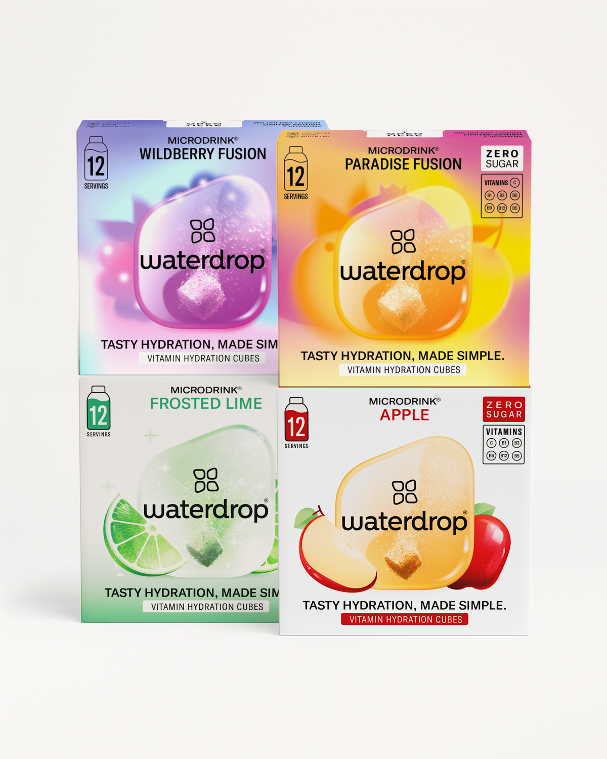 Limited Edition Sommer Set: Vier Waterdrop Microdrink-Geschmacksrichtungen.