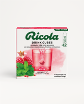 Ricola Drink Cubes Granatapfel Minze Verpackung vorne.