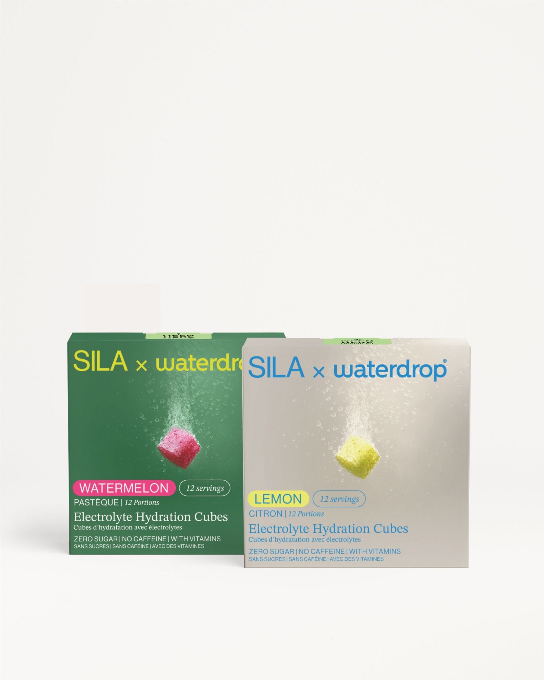 SILA Hydration Set: Wassermelone- und Zitrone-Hydrationswürfel.