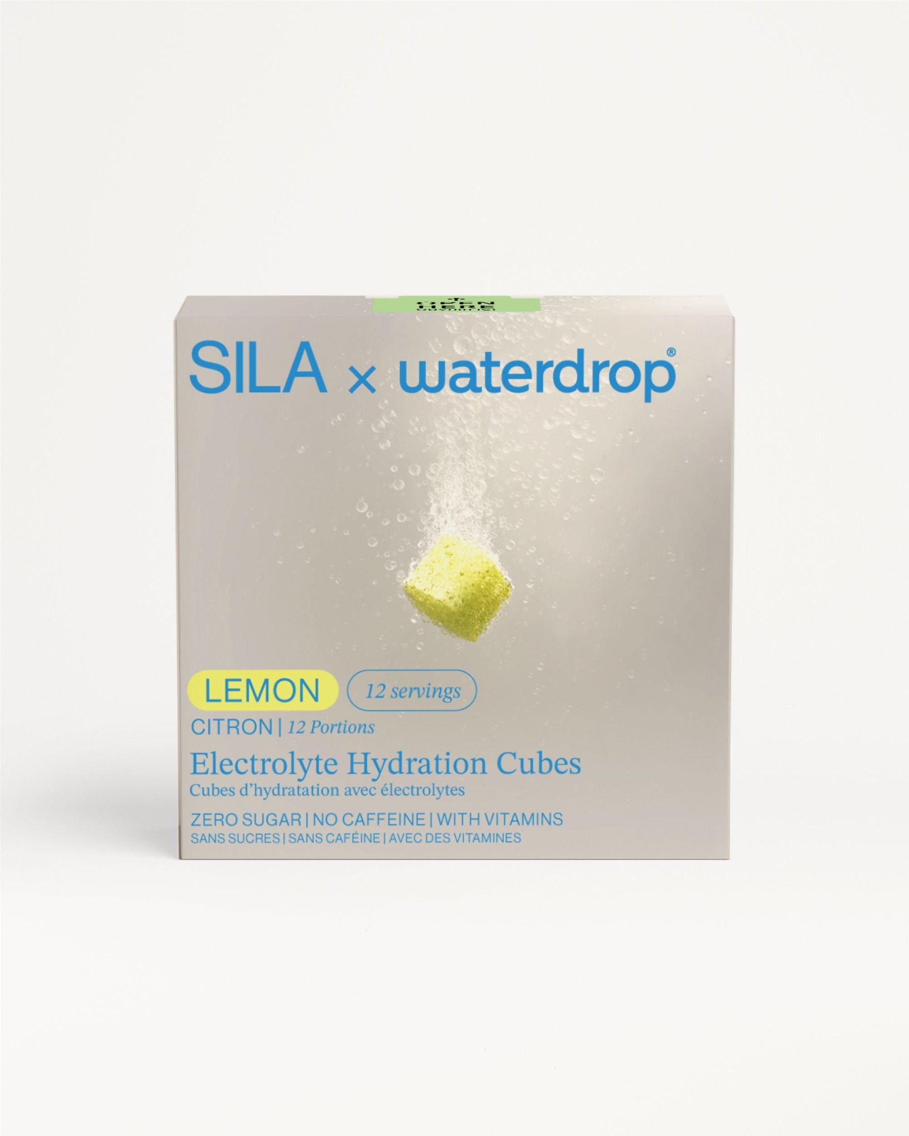 SILA Lemon Elektrolyt-Würfelpackung, 12 Portionen, ohne Zucker.