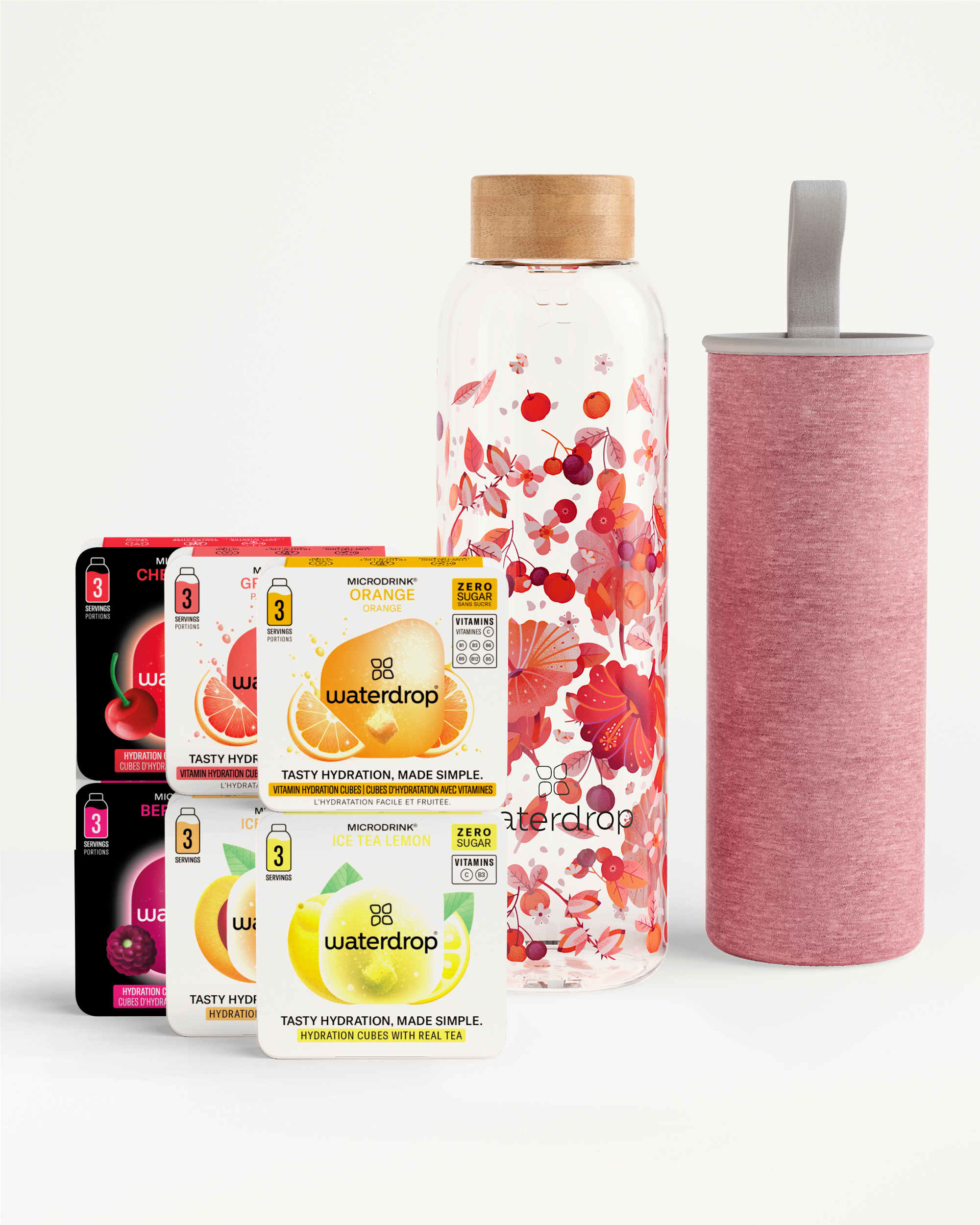 Starter Set Glass 18 Portionen – Ohne Zucker · Flasche aus Borosilikatglas