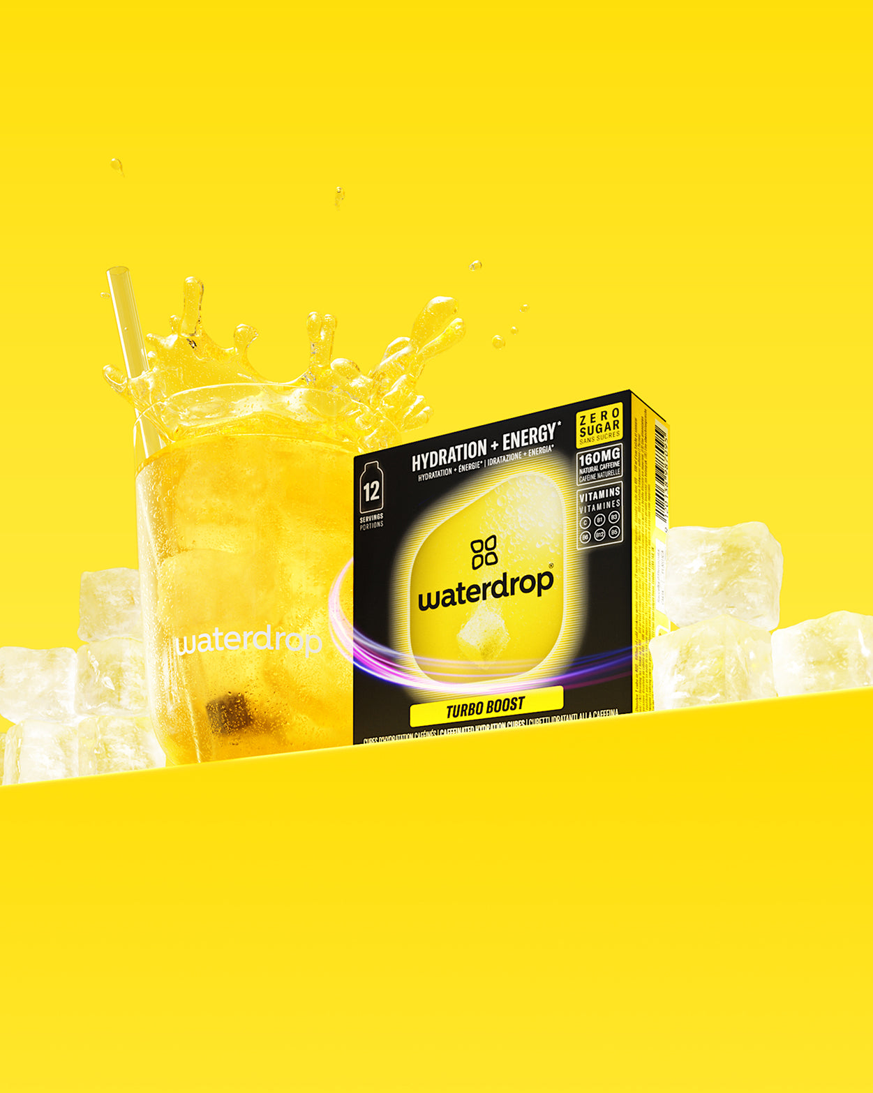 Turbo Workout Hydration Set: Sprudelndes Getränk mit Energie-Würfeln.