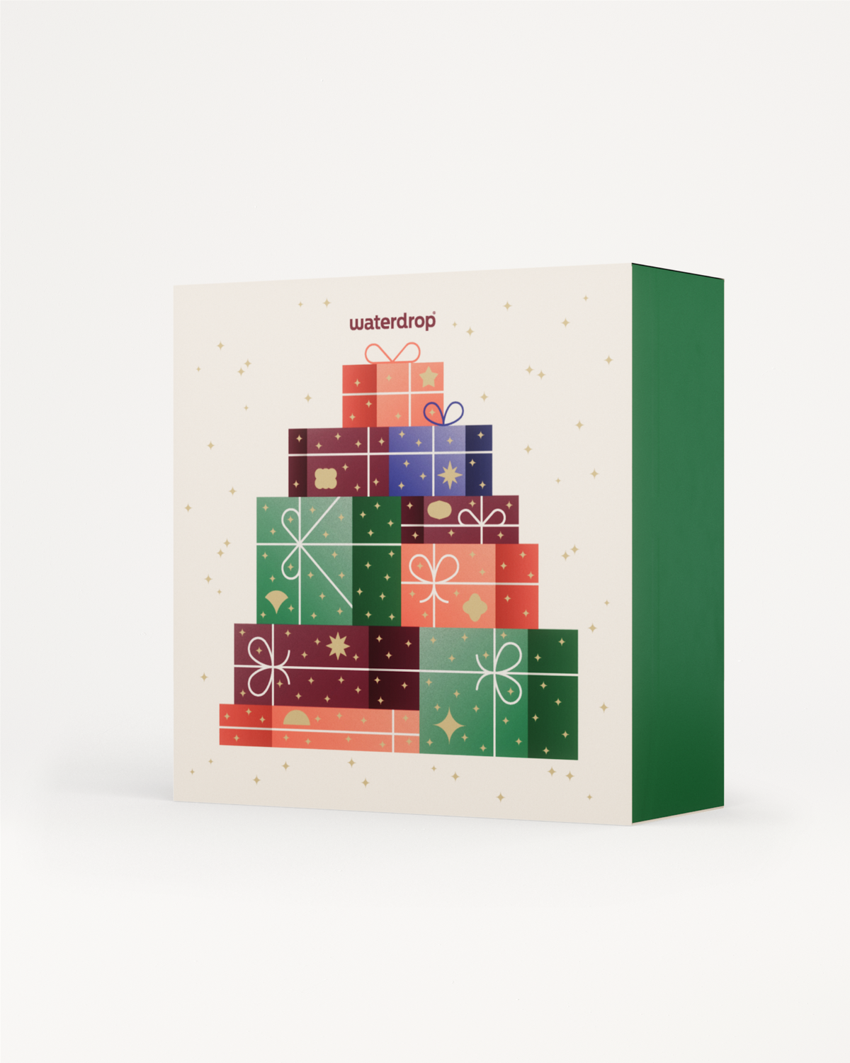 Adventskalender Large mit festlichen Accessoires und Getränkewürfeln von waterdrop®.