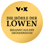 Rundes goldenes Abzeichen mit VOX-Logo und Branding der deutschen Sendung.
