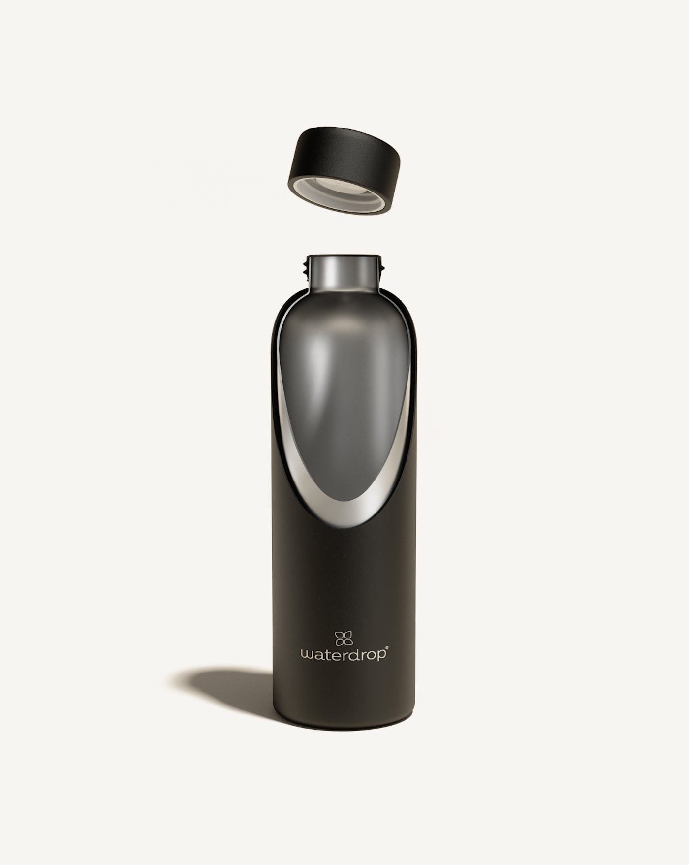 Metal Thermo Steel Flasche mit abnehmbarem Deckel, schwarz, 600ml.