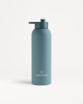 Thermo Steel Bottle · Pull-Up Cap, matte-teal, 600ml Edelstahlflasche.
