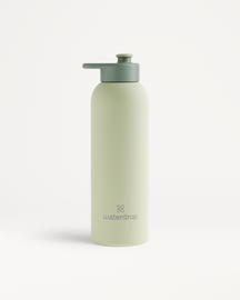 Thermo Steel Bottle · Pull-Up Cap, Edelstahl, hält Getränke kalt/heiß.