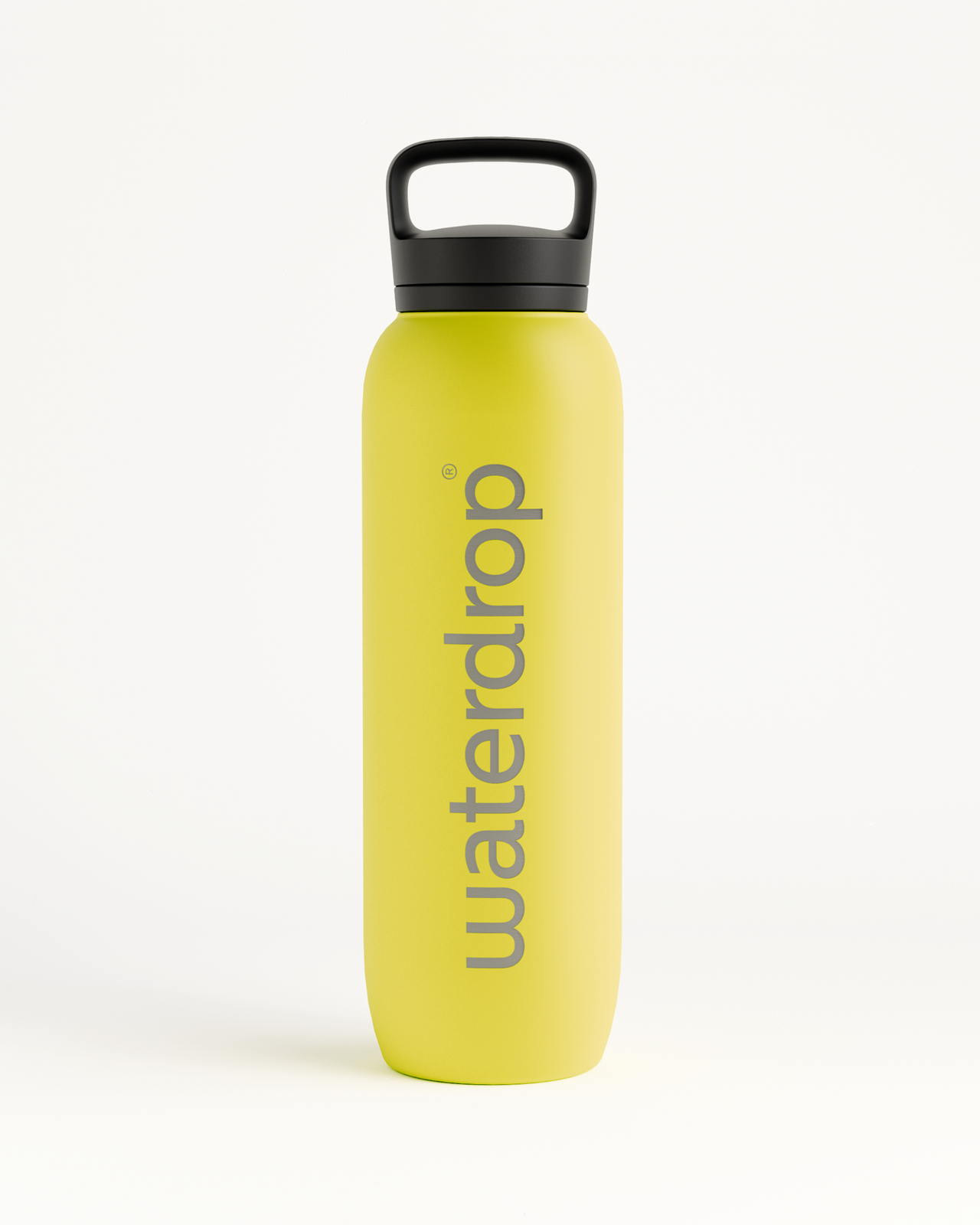 Neon Yellow All-Purpose Thermo Spout Lid Flasche, Nahaufnahme.