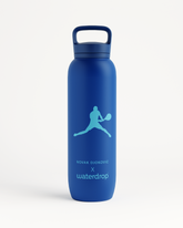 Novak Djokovic Thermo Trinkflasche mit Tennismotiv.