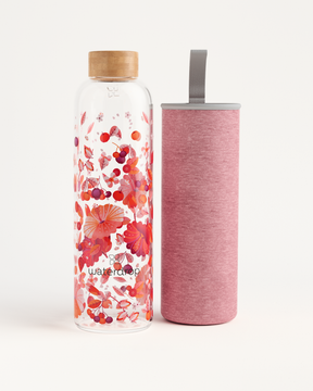 Edition Glass Flasche aus Borosilikatglas, Nahaufnahme.